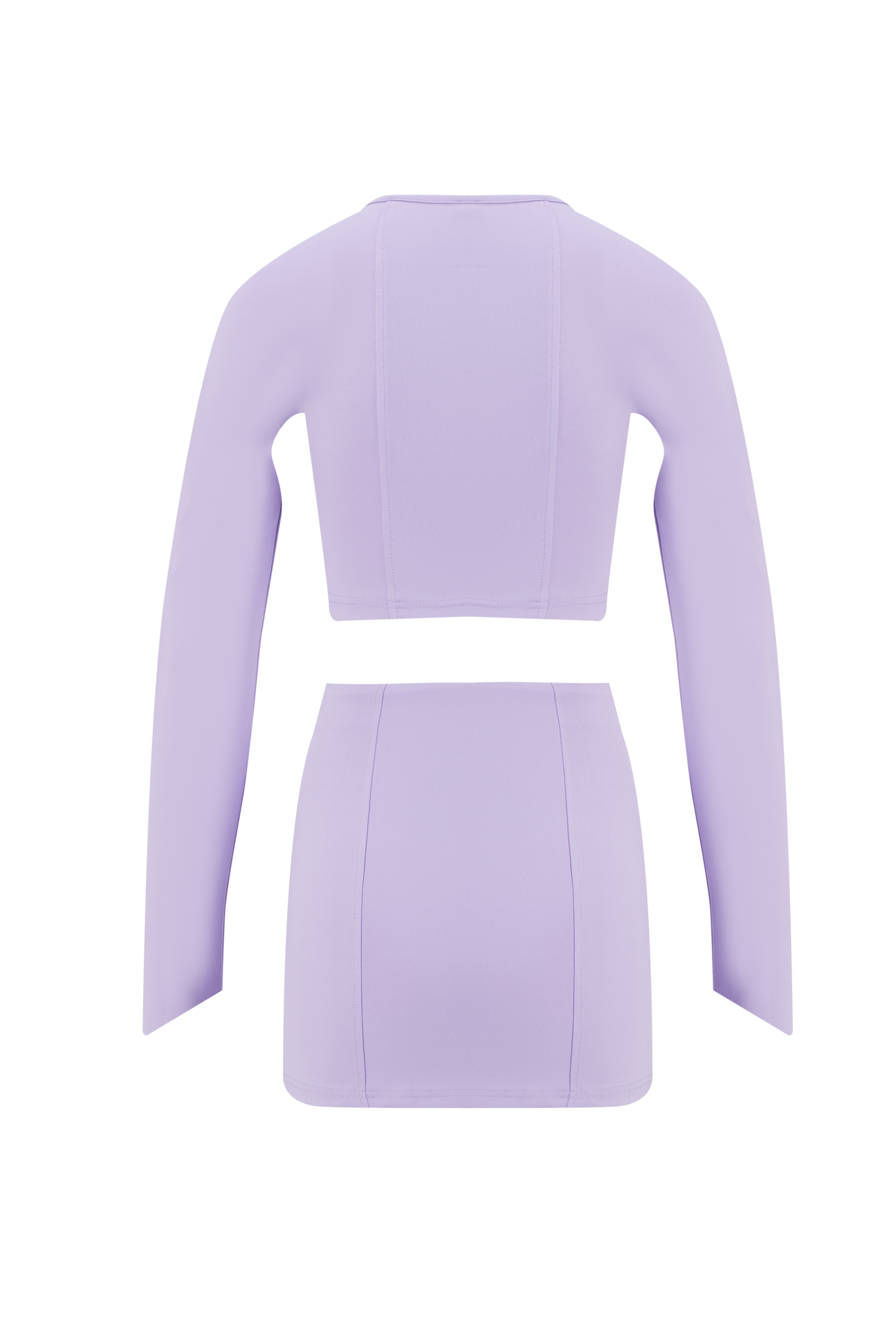 Motion Of Allure Lilac Mini Skirt With Zipper Detail