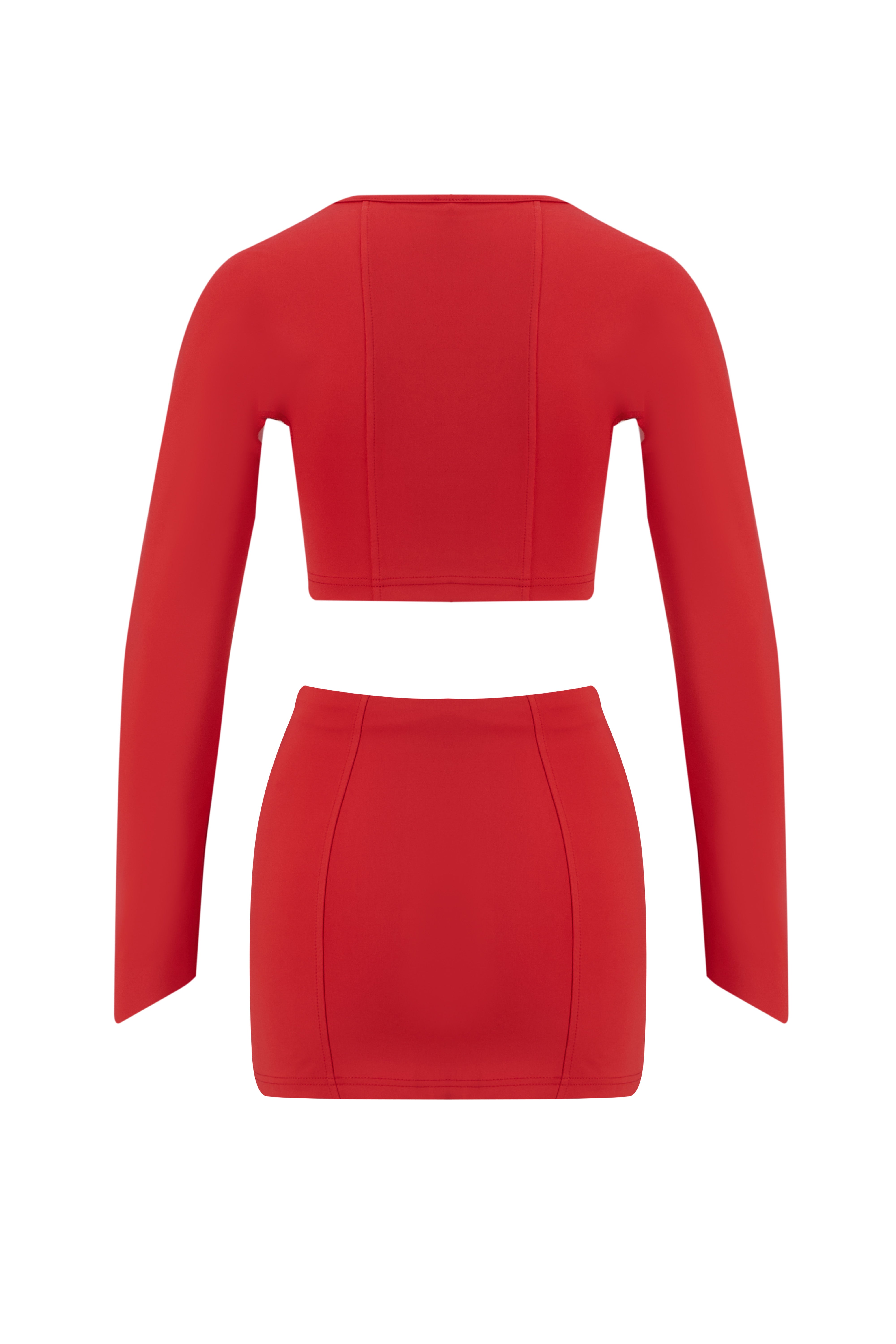 Motion Of Allure Red Long-sleeve Crop Top