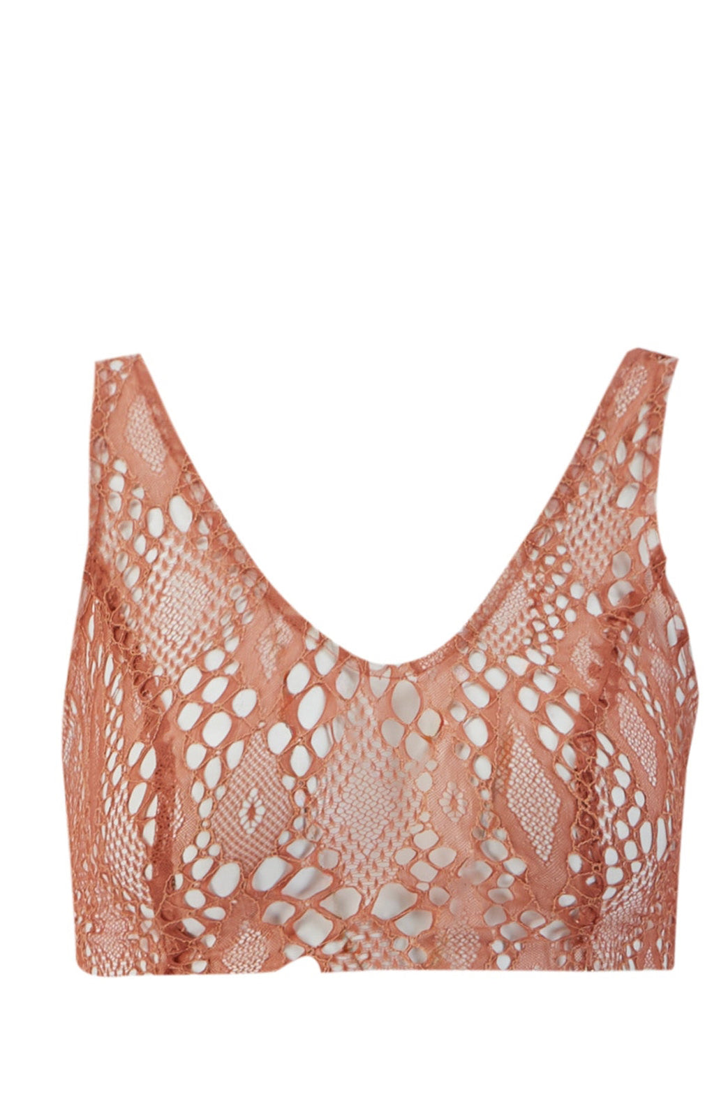Kiss of Sand Orange Lace Crop Top