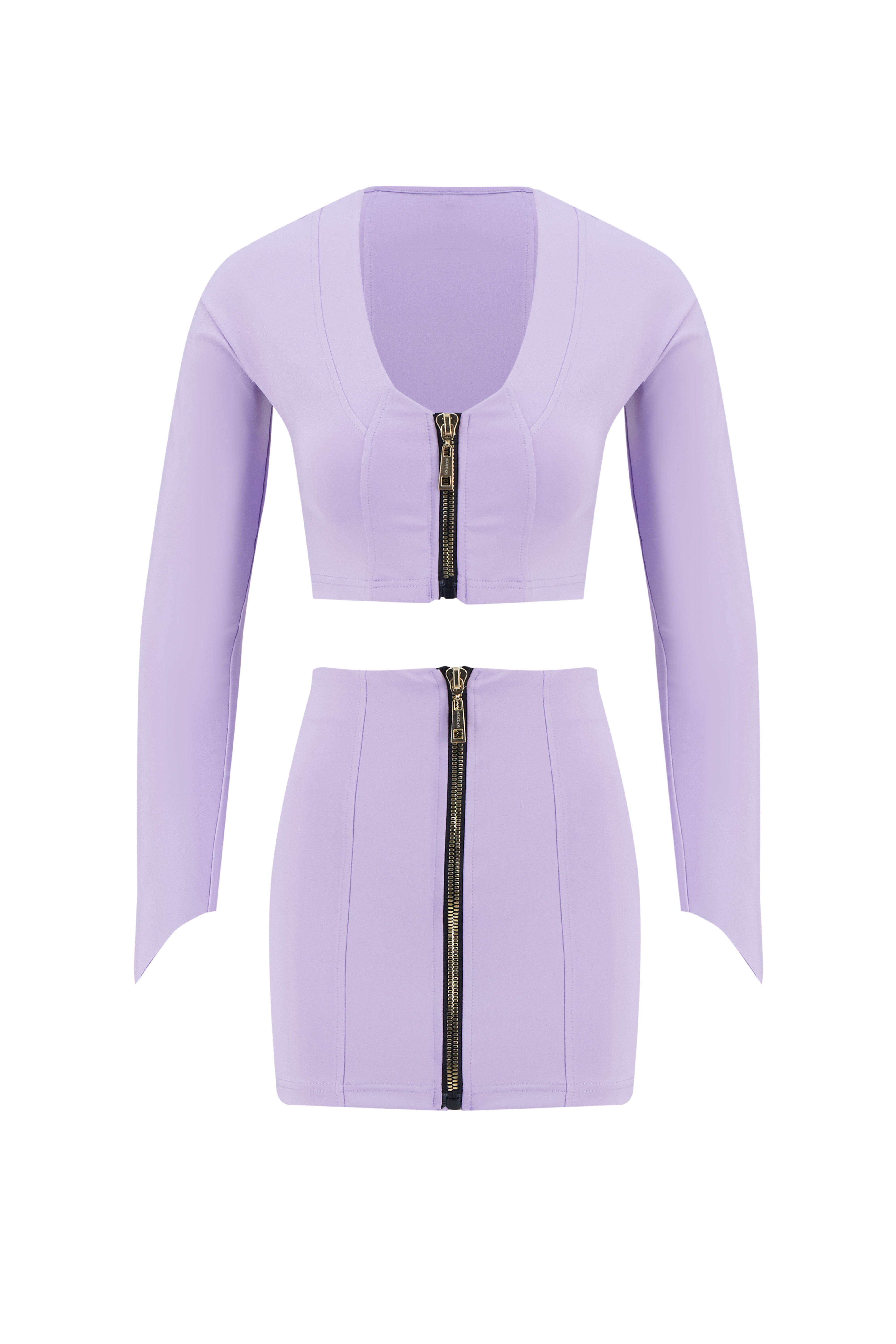 Motion Of Allure Lilac Long-sleeve Crop Top