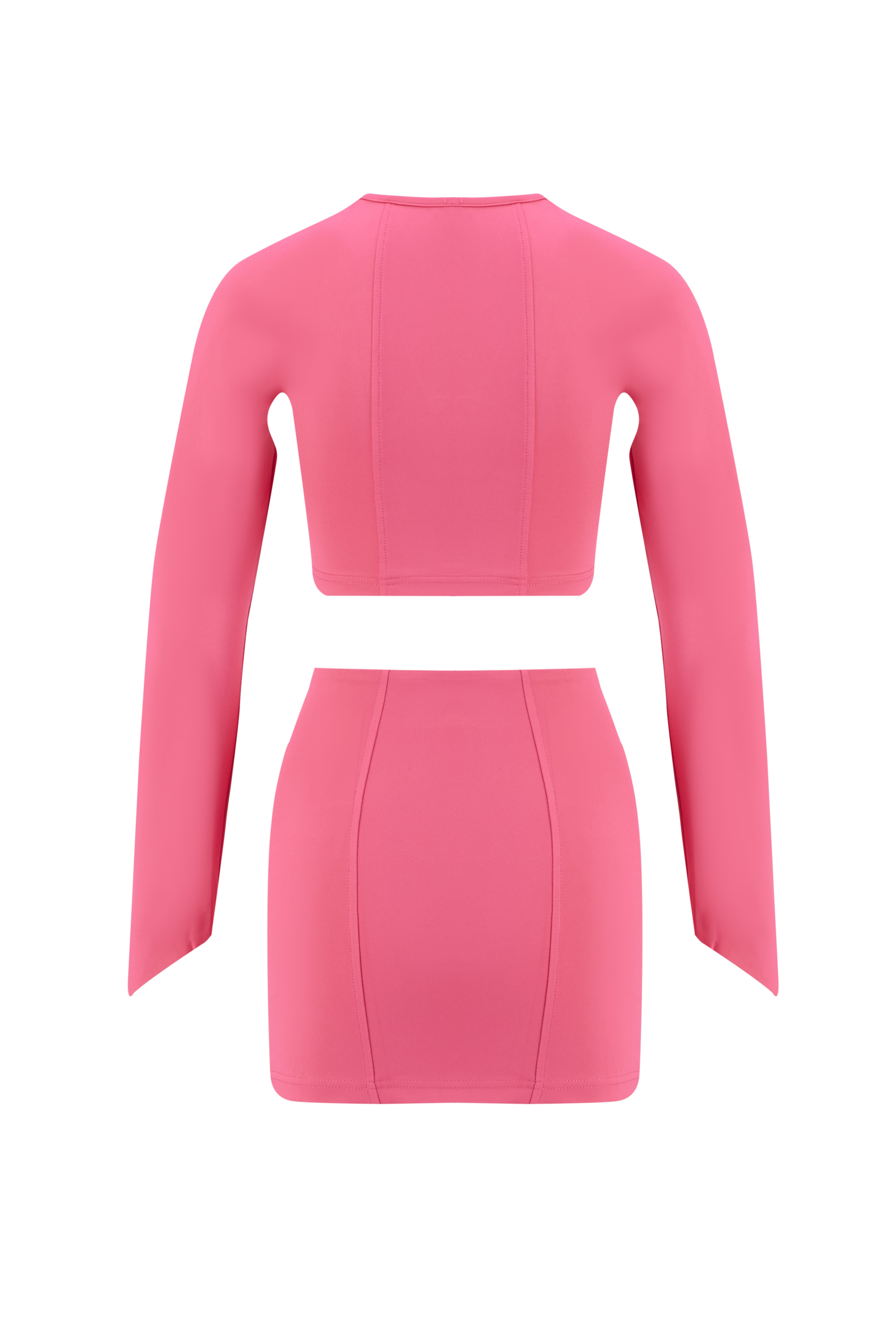 Motion Of Allure Pink Long-sleeve Crop Top