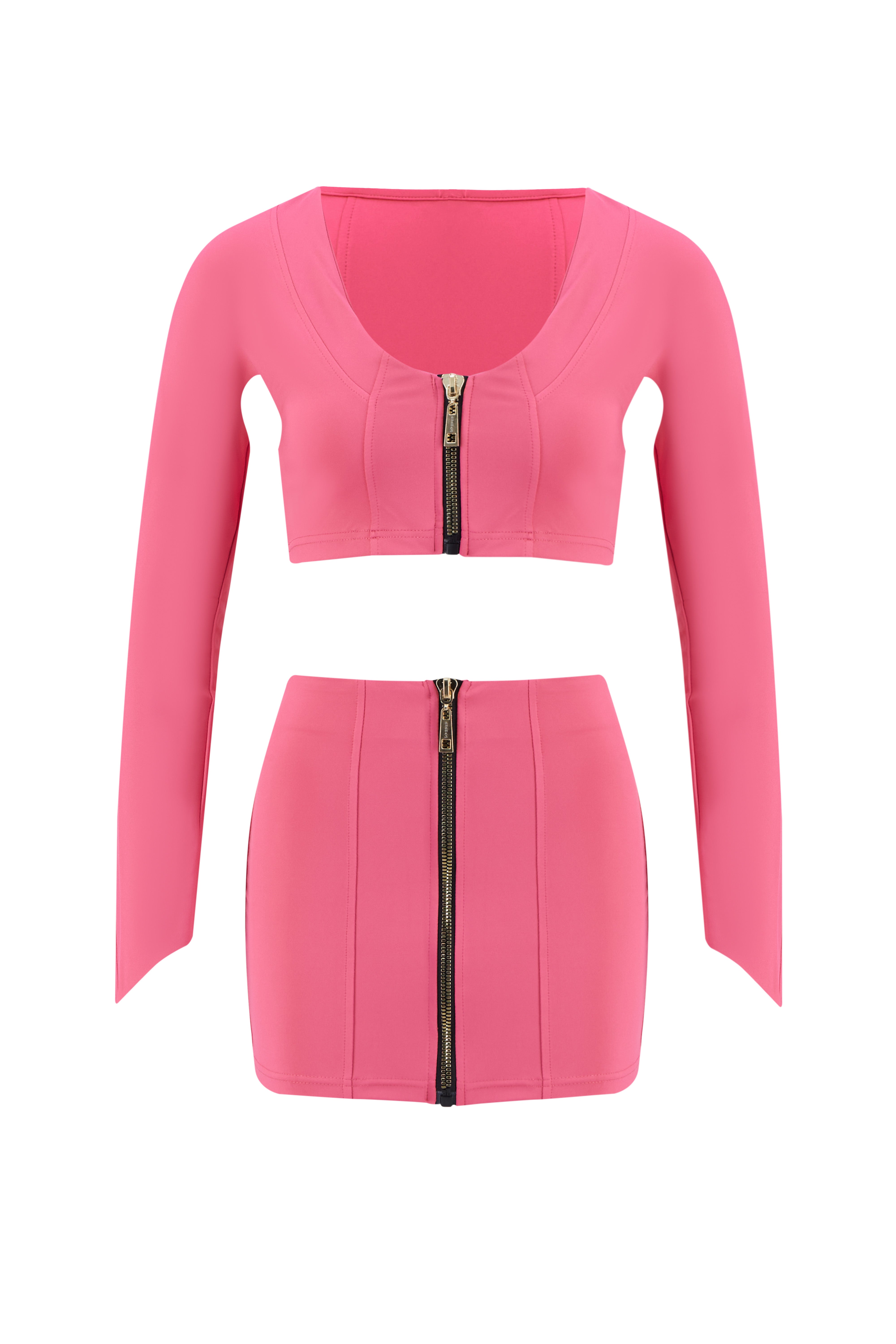 Motion Of Allure Pink Long-sleeve Crop Top