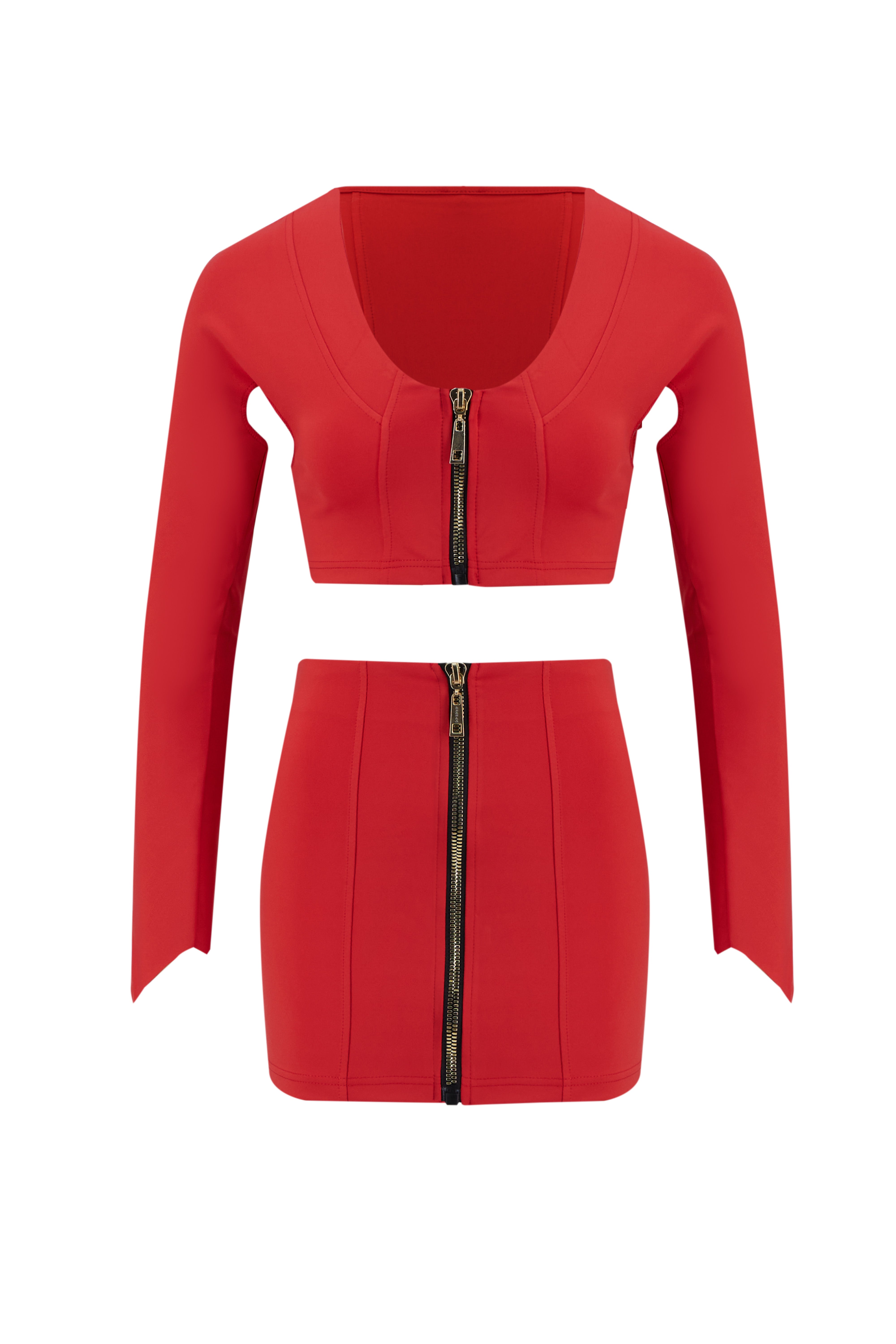 Motion Of Allure Red Long-sleeve Crop Top