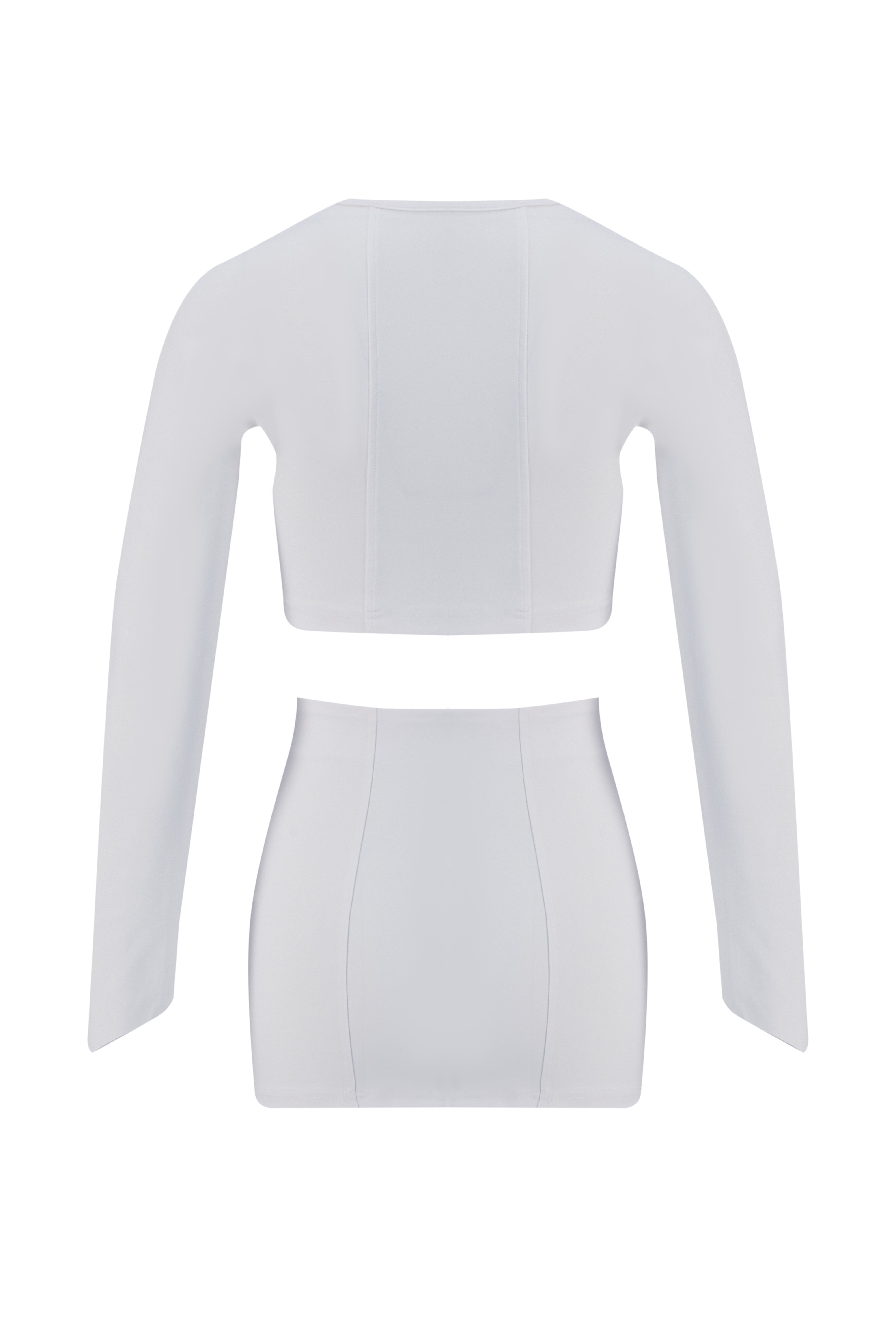 Motion Of Allure White Long-sleeve Crop Top