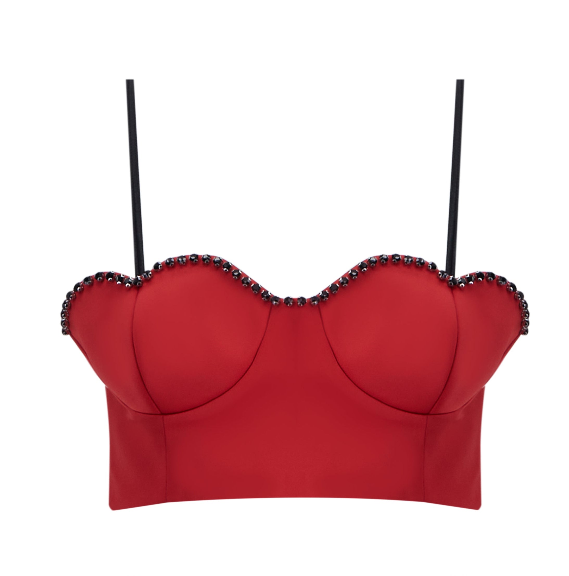 Huldras Heart Red Satin Bustier