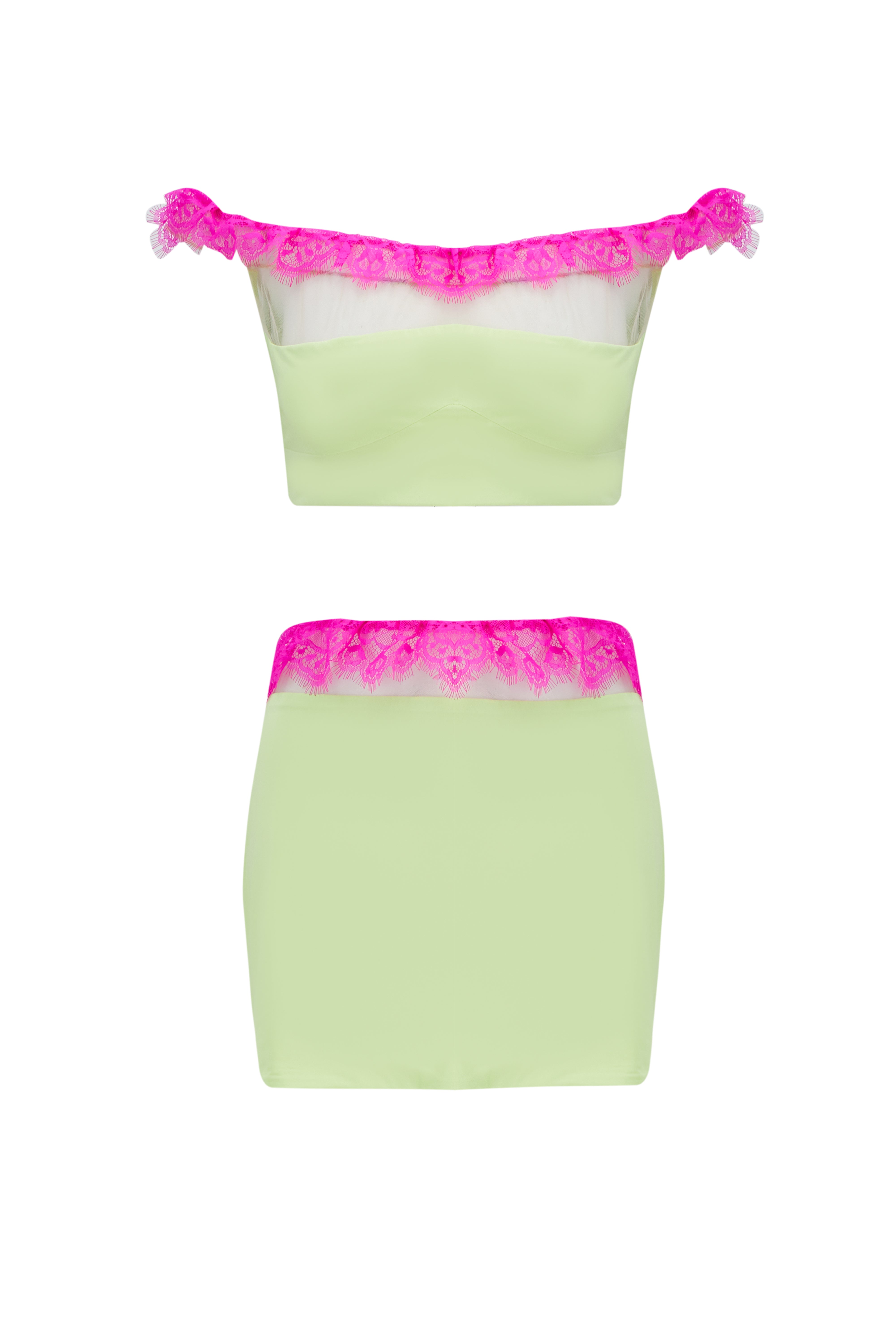 Pistachio Twinkle Crop Top & Mini Skirt