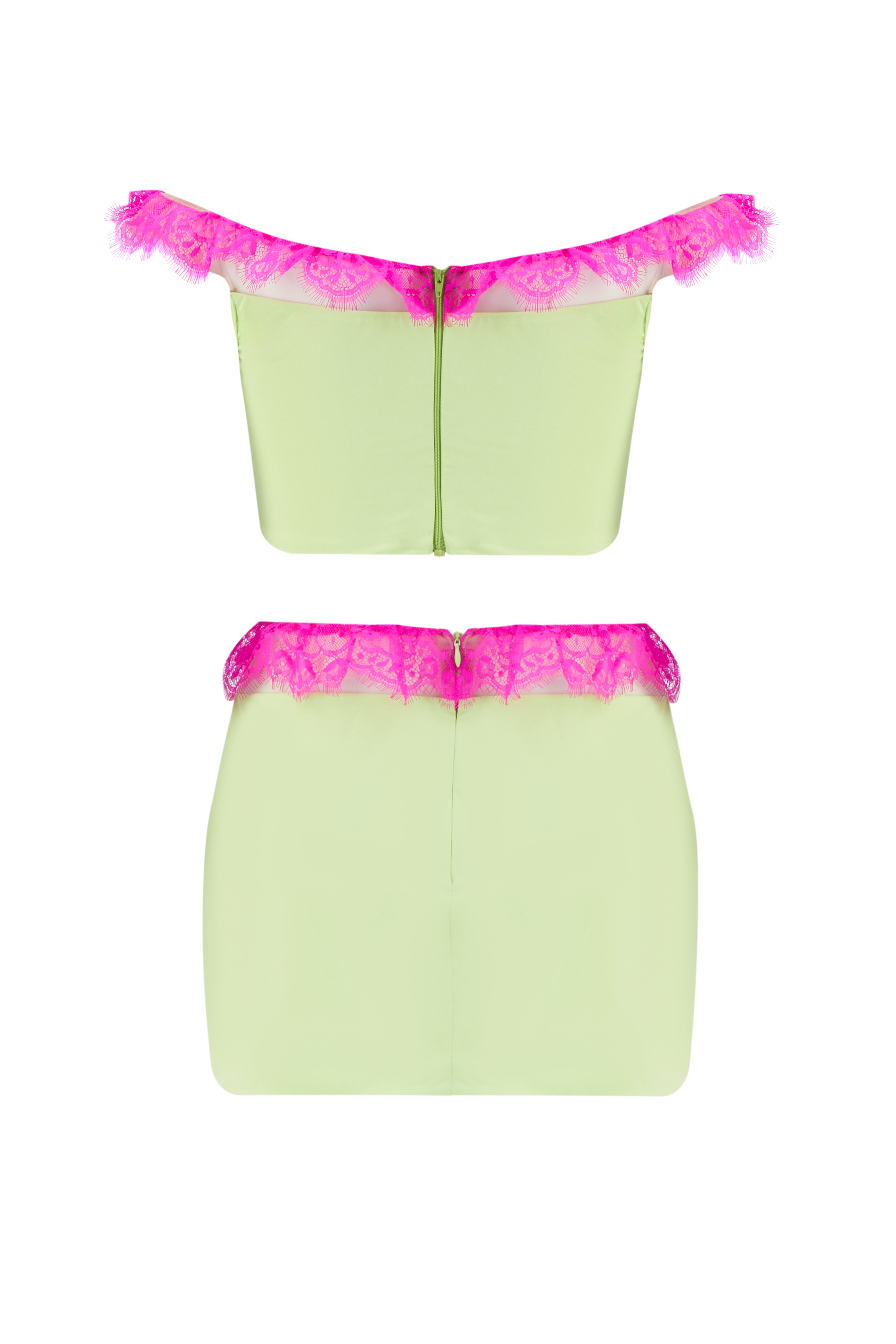 Pistachio Twinkle Crop Top & Mini Skirt